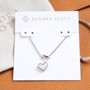 Kendra Scott Ari Heart Music Note Drusy Necklace Silver